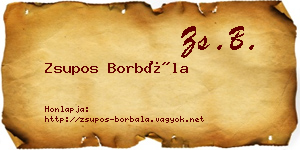 Zsupos Borbála névjegykártya